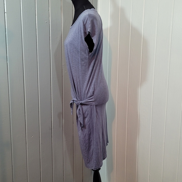 Anthropologie Velvet by Graham Spencer Small Gussie Side Tie Blue Slub Dress - Picture 4 of 15